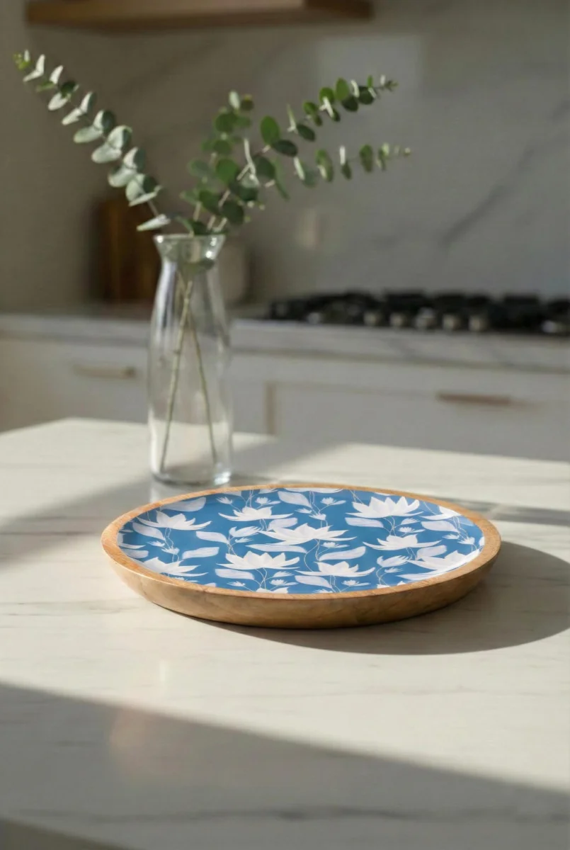 Mango Agacı Pasta Tabağı & Sunum Tabağı 20 Cm Desenli