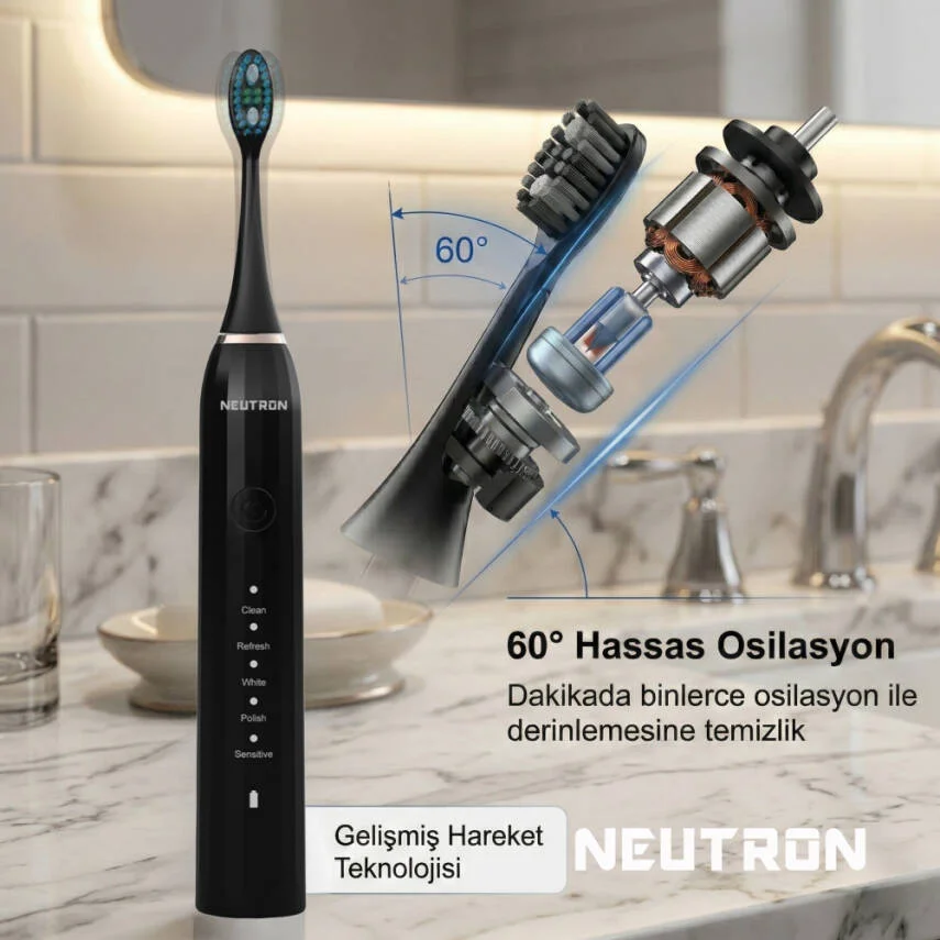 Şarjlı Sonik Diş Fırçası, Şarjlı Siyah Diş Fırçası