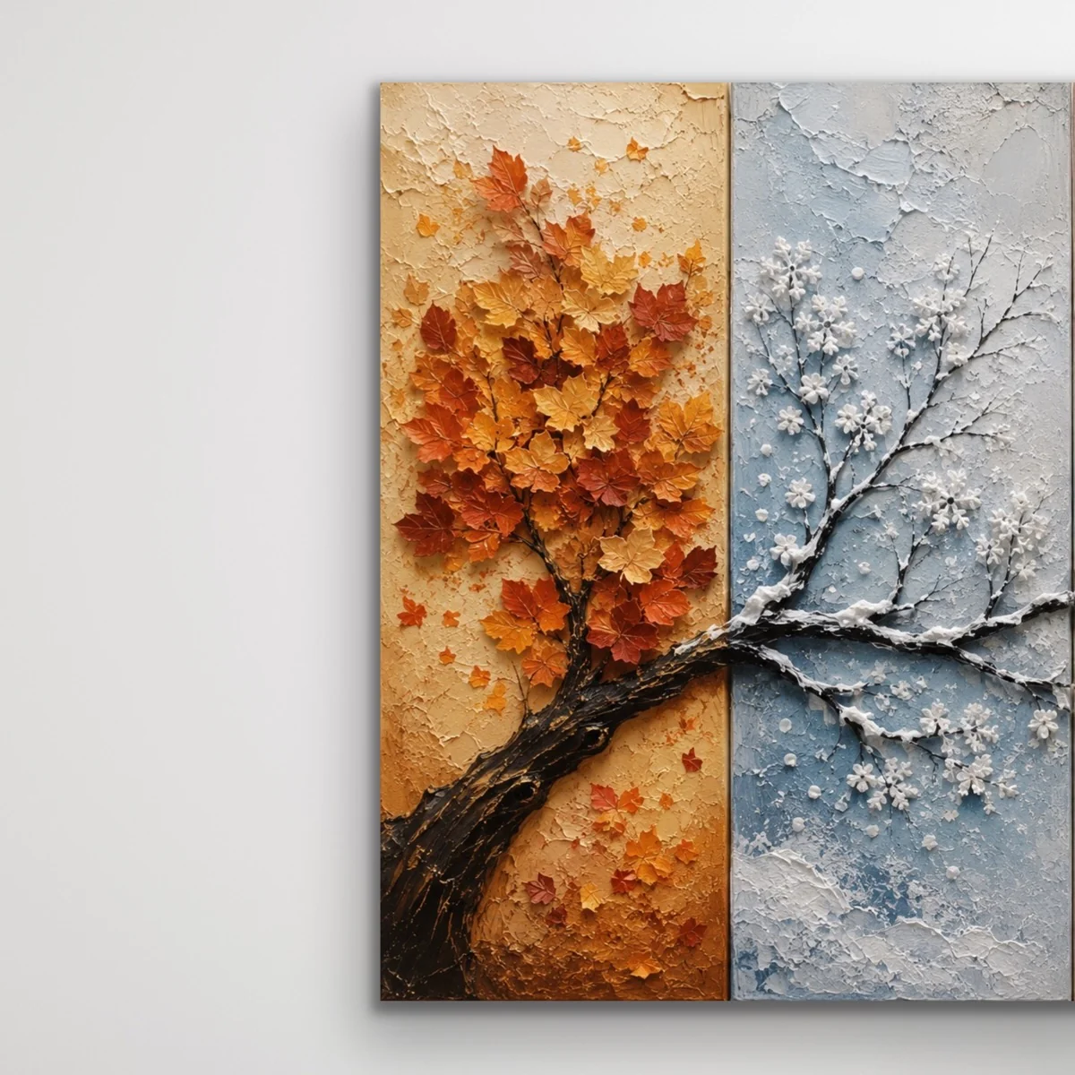 4 Mevsim Ağaç Kanvas Tablo 20x30 CM