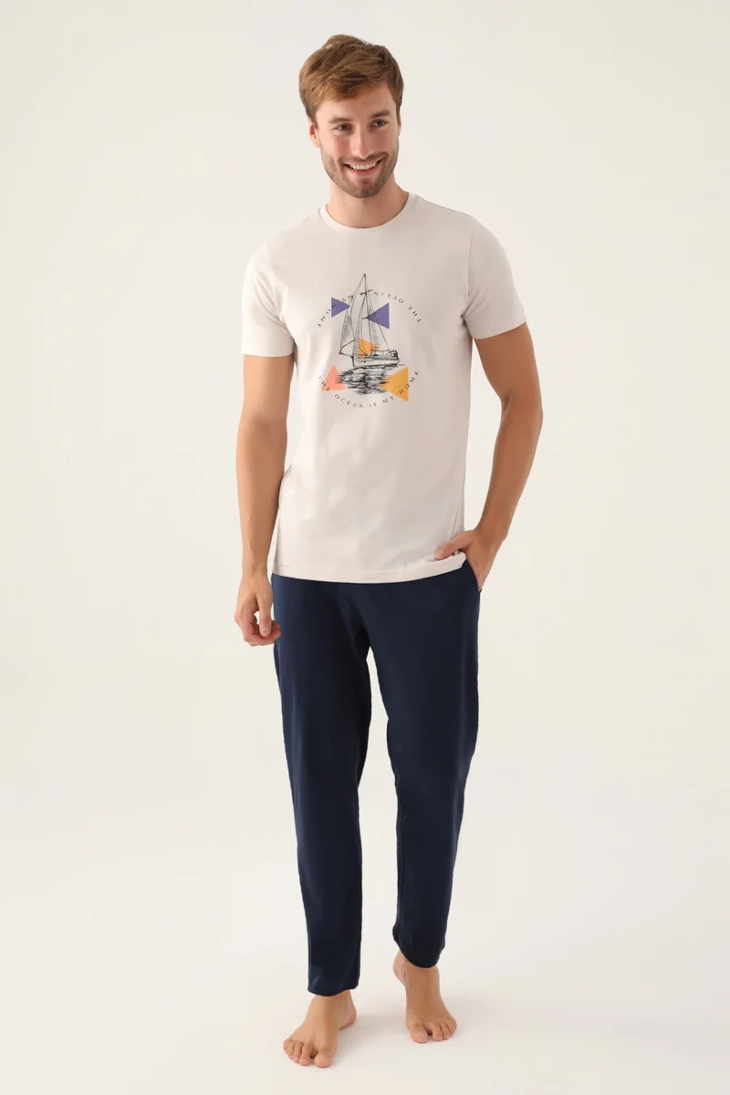 2991-S Erkek  Kısa Kol Pijama Takım