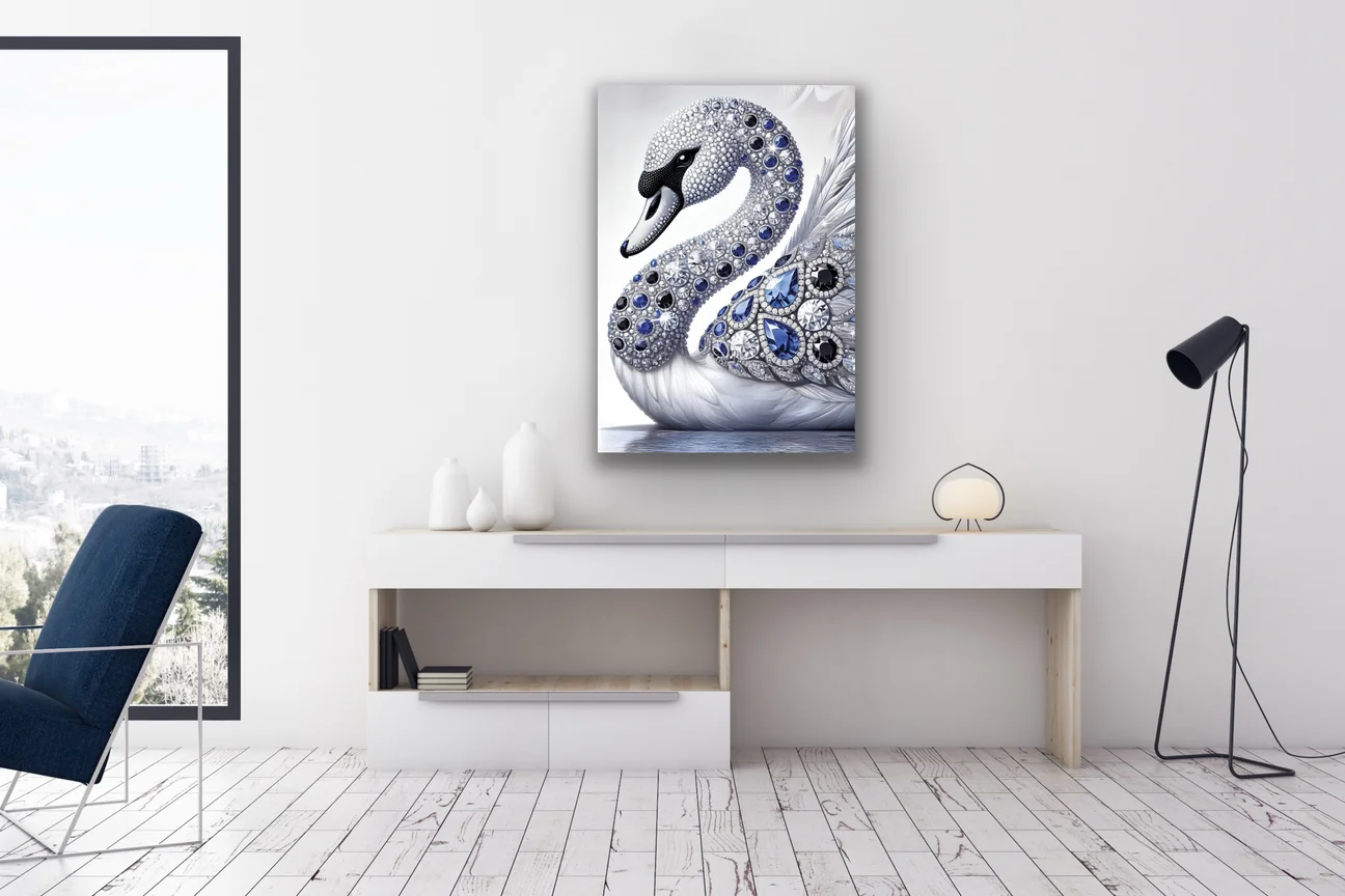 Elmaslı Kuğu Kanvas Tablo 70x100cm