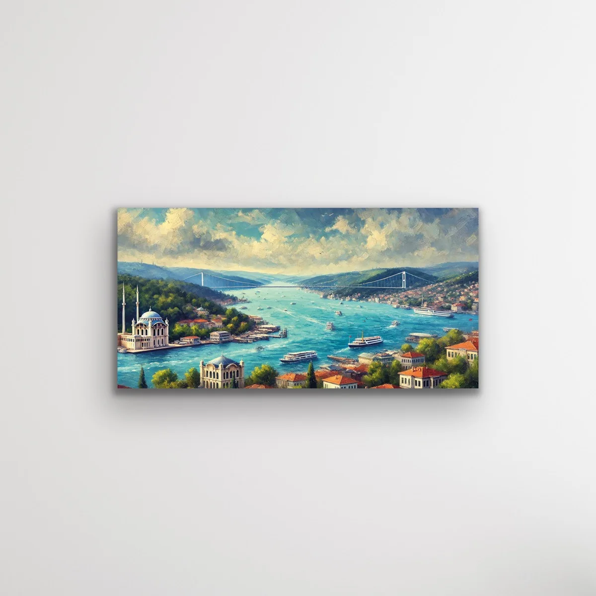 İstanbul Boğaz Manzarası Kanvas Tablo 60x120cm