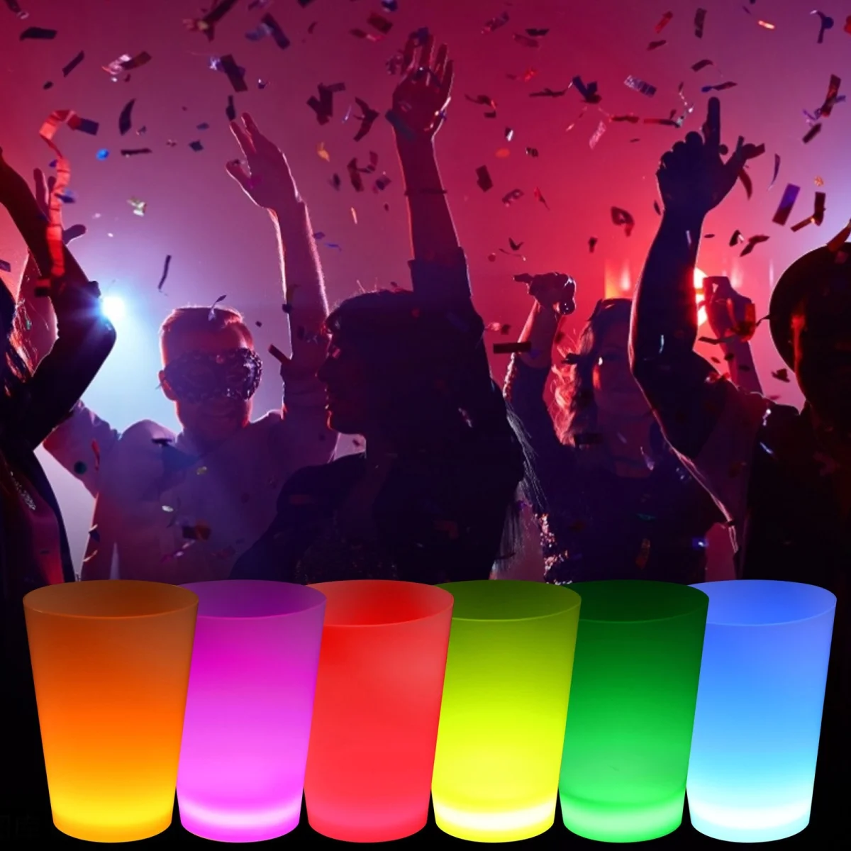 Neon Parti Glow Bardak 1.5 oz Karışık Renk 1 Adet Tekli