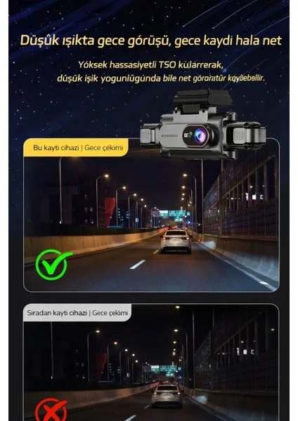 360 WiFi Quad Araç Kamerası