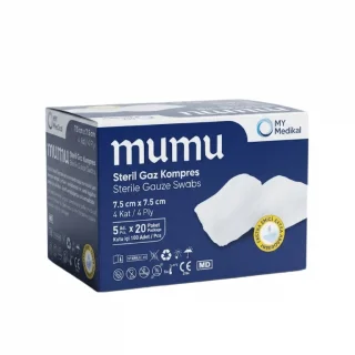 Steril Gaz Kompres 7.5x7.5 cm 4 Kat (100 Adet)