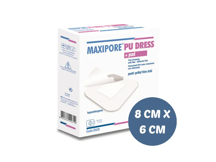 PU DRESS - Şeffaf Film Ped 8 CM X 6CM Steril