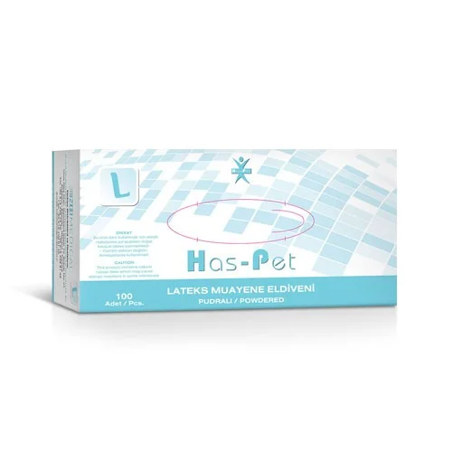 Haspet - Lateks Pudralı Muayene Eldiveni - Large
