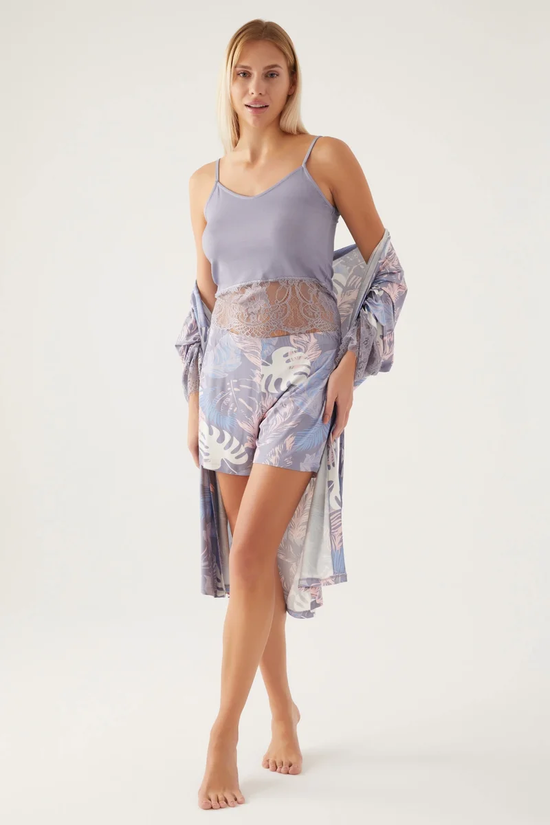 Pierre Cardin PC8802-S Kadın 3'Lü Pijama Takımı