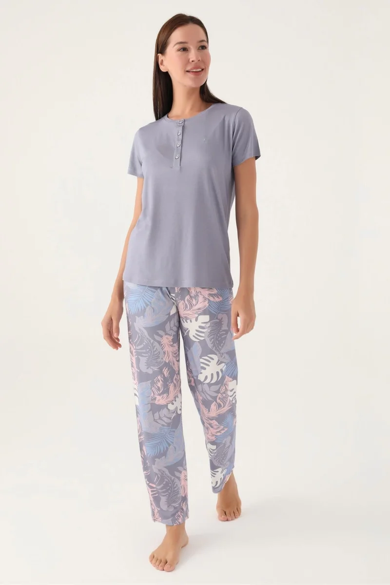 Pierre Cardin 8801-X Bayan Battal Kısa Kol Pijama Takım