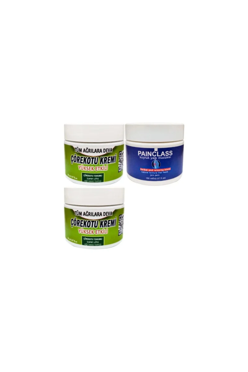 Çörek Otu Kremi Orta Boy  2x 100 ml - Painclass 150 ml Kuıyruk Yağı Kremi