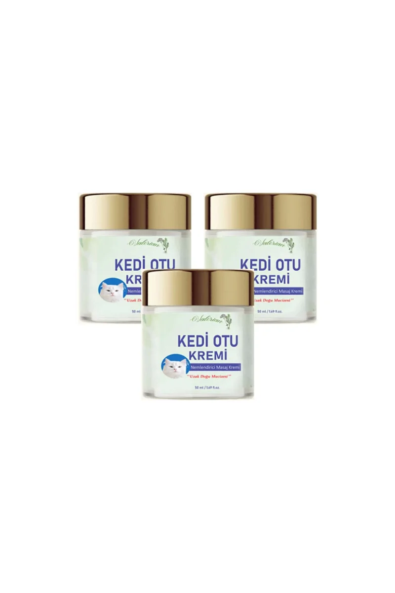 Kedi Otu Kremi 50 ml 3 Adet Kafur Ağacı Yağı İçerikli Rahatlatıcı Krem