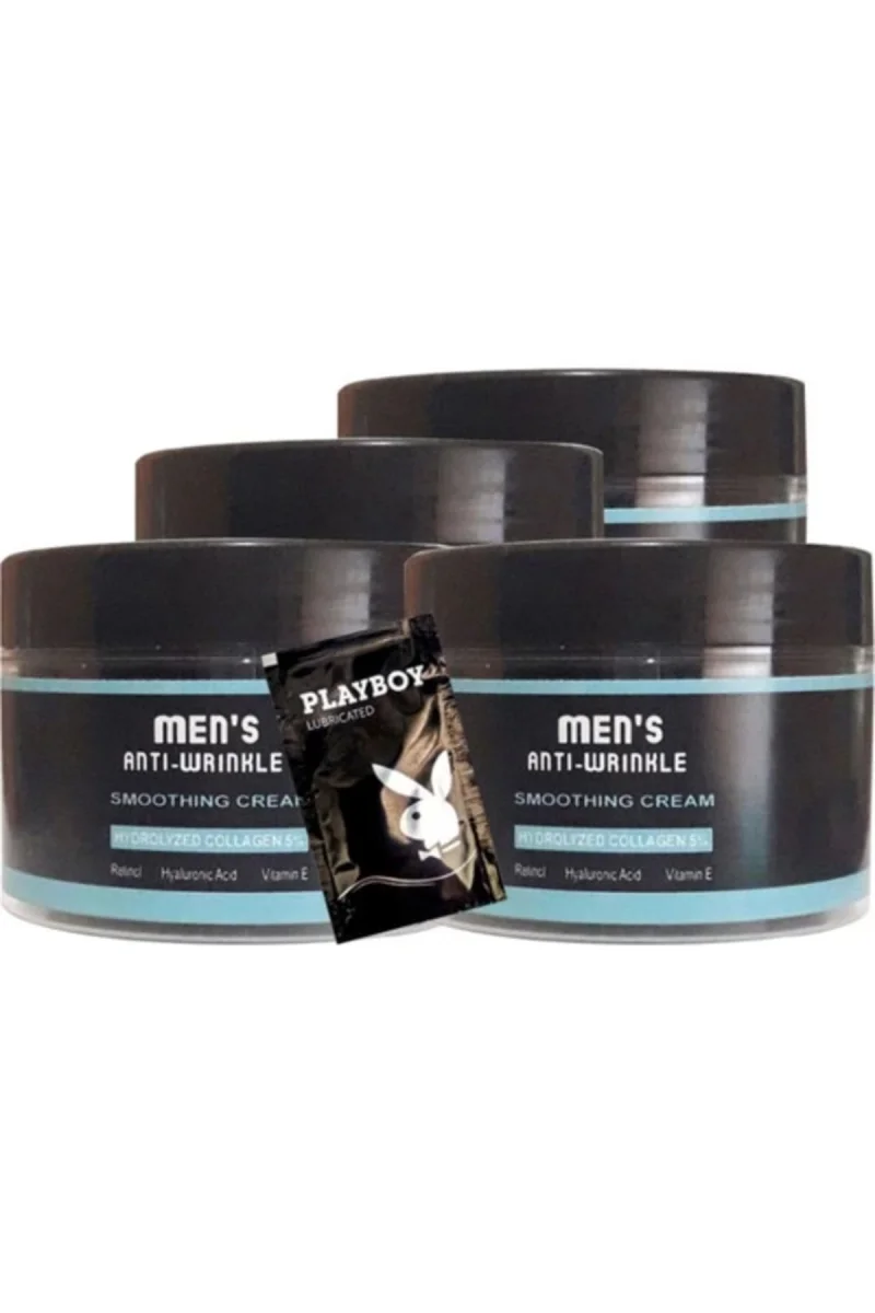 Men's 4 Adet 100 ml Snmp20356 Erkek Yüz Cilt Kremi Antiwrinkle Smoothing Cream + Yanında Jel