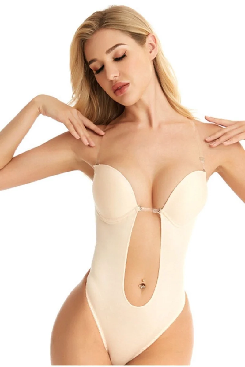 Balenli , Derin Göğüs Ve Full Sırt Dekolteli , Alttan Kopçalı , Push-up , Dekolte Babydoll