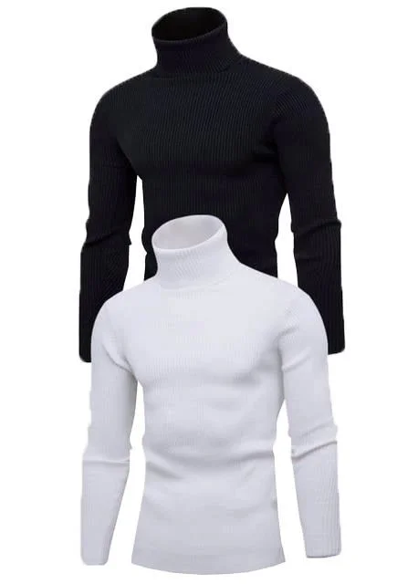 Erkek 2 Adet Kaşkorse Boğazlı Full Likralı Fitilli Slimfit Body