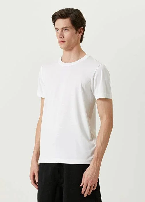 ERKEK  Tişört Basic Bisiklet Yaka Regular Kısa kol T-Shirt - Beyaz