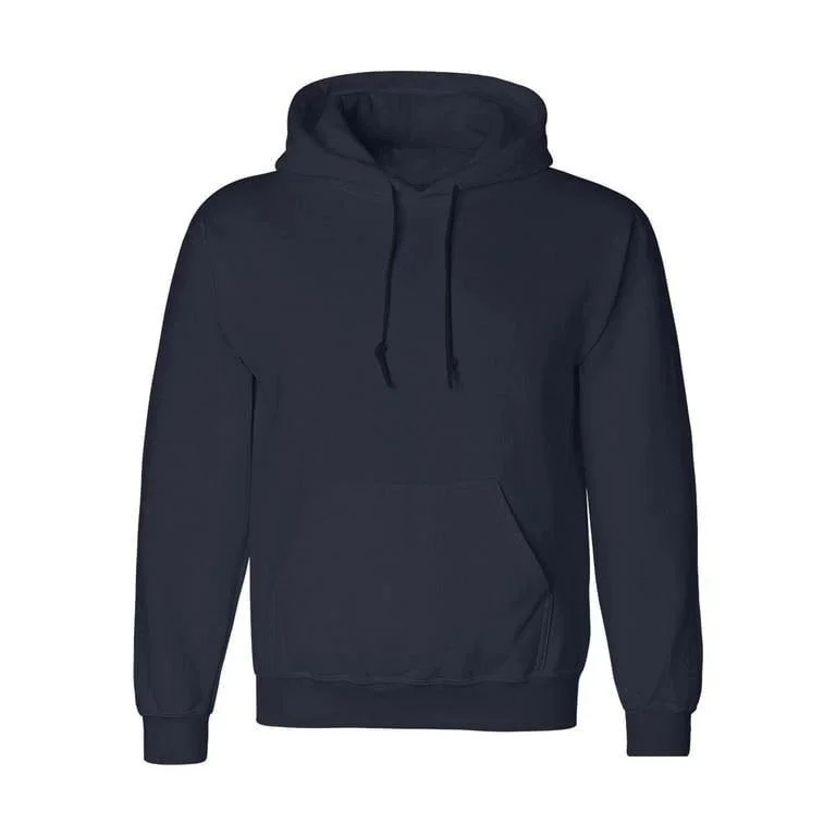 Erkek 3 İplik Pamuklu Kapüşonlu Cepli Oversize Hoodie Sweatshirt - Lacivert