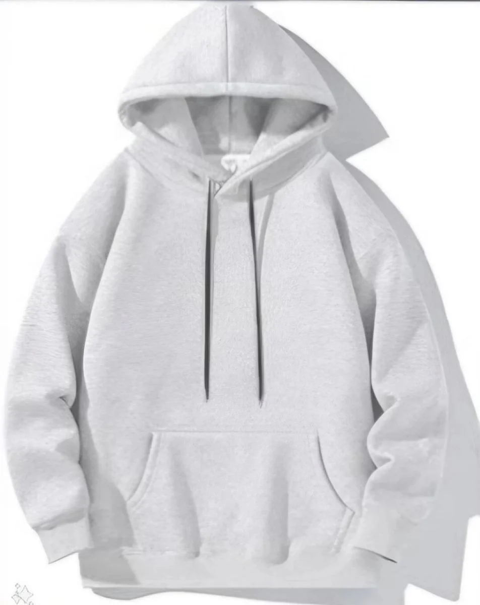 Kadın Kapüşonlu Kanguru Cepli 3 İplik Pamuklu Oversize Hoodie Sweatshirt -  Gri