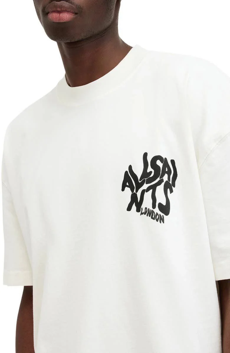 Erkek Tişört Baskılı Oversize kısa kol T-Shirt - Beyaz