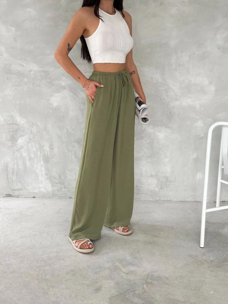 Kadın Ayrobin Oversize Kadın Pantolon - Mint Yeşili