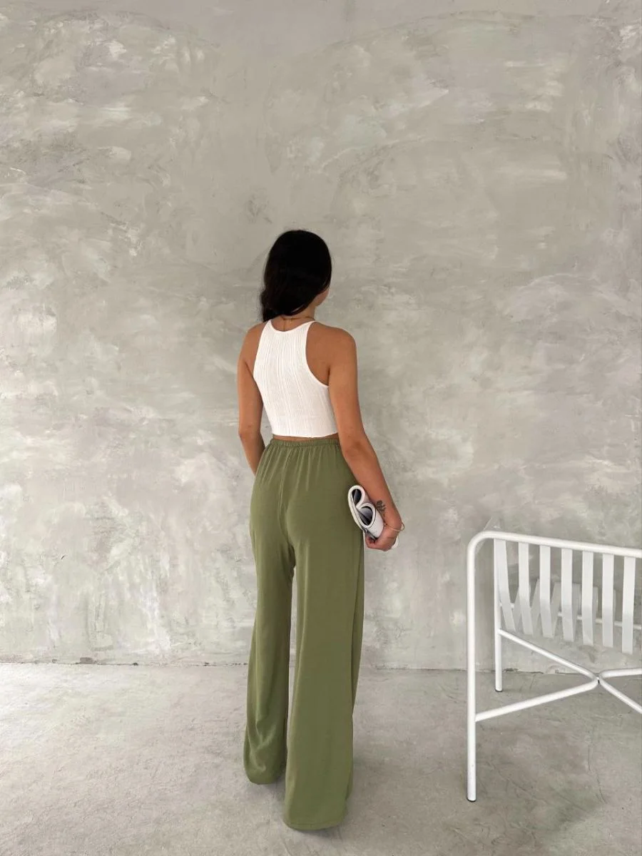 Kadın Ayrobin Oversize Kadın Pantolon - Mint Yeşili