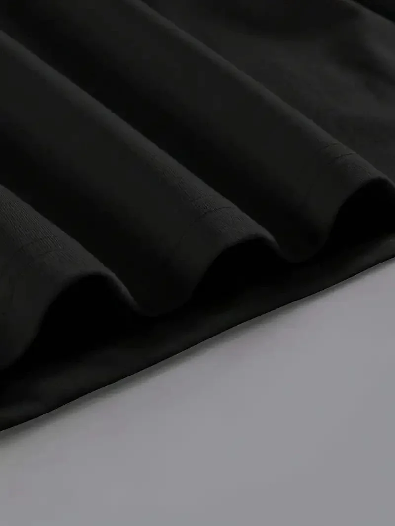 Kadın Kahve Desen Baskılı Tişört Kısa Kol Bisiklet Yaka Oversize T-Shirt - Siyah