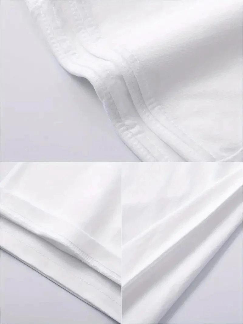 Erkek Tişört Bisiklet Yaka Kore sevimli ayı baskı Kısa Kol T-Shirt  - Beyaz