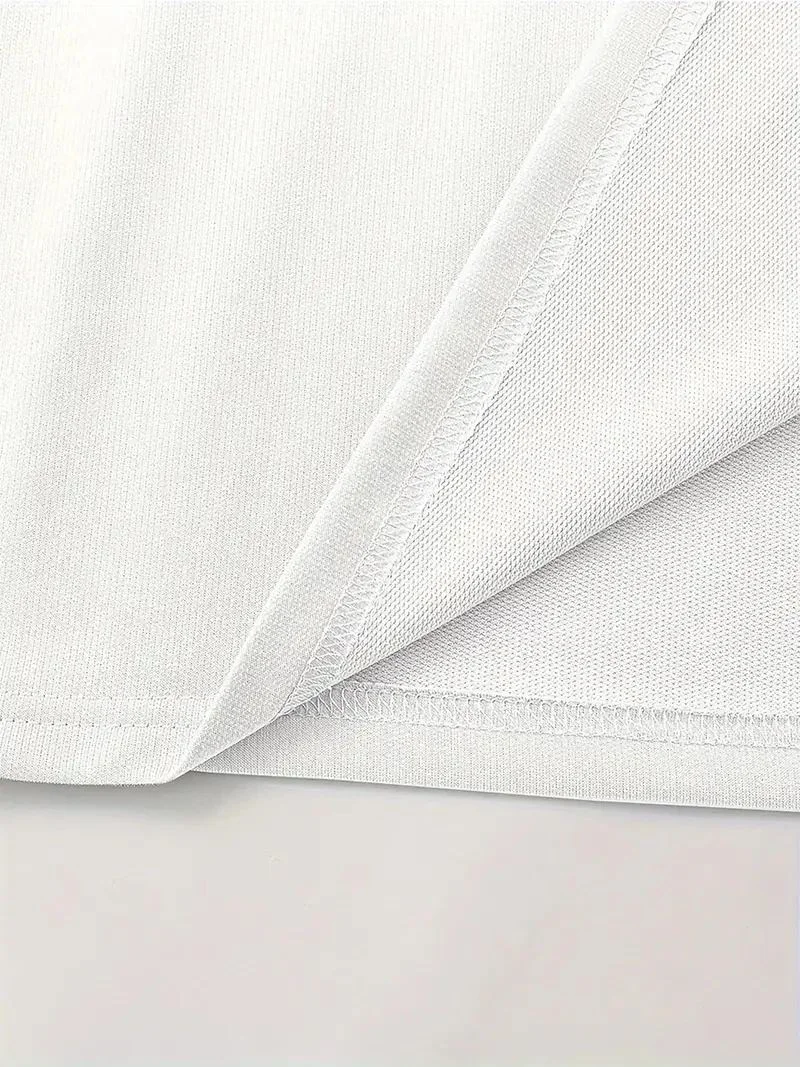 Erkek LB Baskılı Tişört Bisiklet Yaka Kısa Kol T-shirt - Beyaz