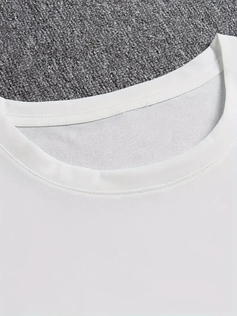 Erkek Baskılı Tişört Kısa Kol Bisiklet Yaka Regular fit Rahat kalıp T-Shirt - Beyaz