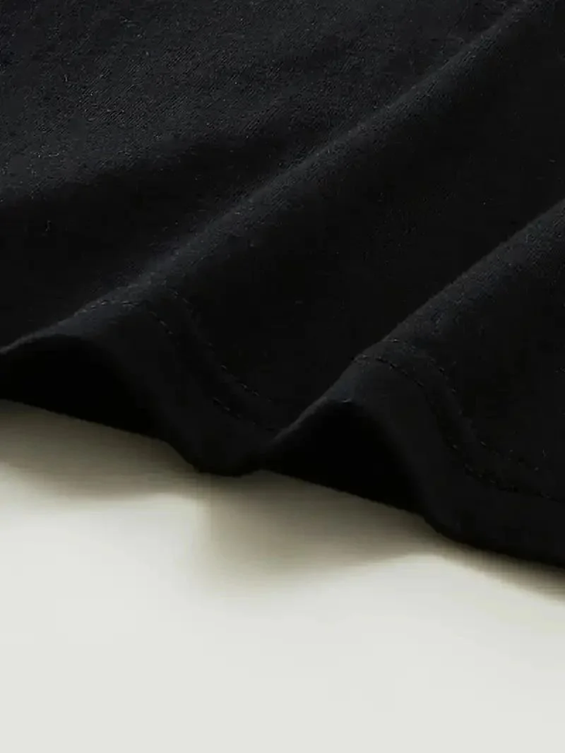 Kadın Tişört Bisiklet yaka kısa kol Eğlenceli Karikatür T-shirt - Siyah