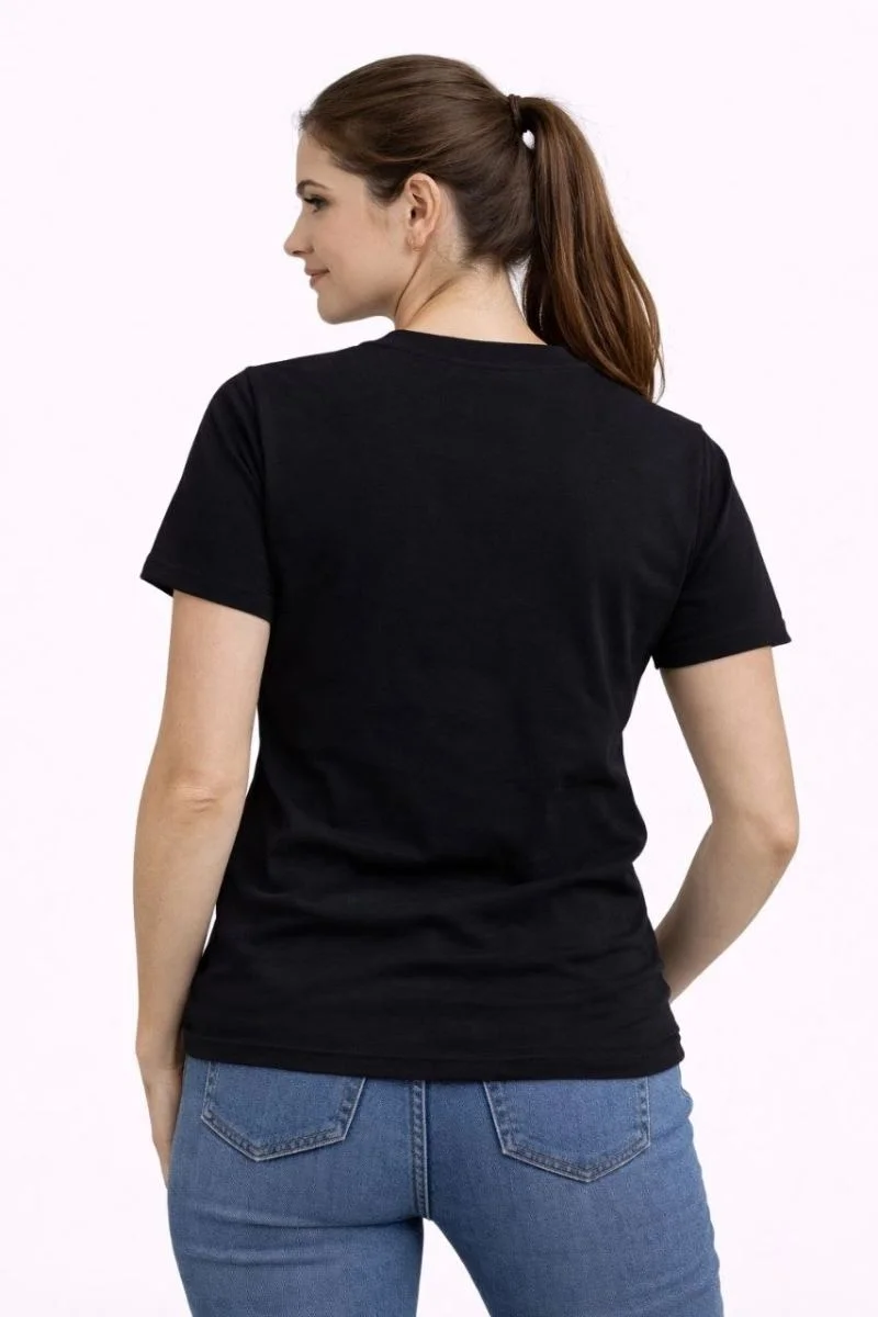 Kadın TÜRKİYE Baskılı Tişört Ay Yıldız 2026 Dünya Kupası Taraftar Forma T-Shirt - Siyah
