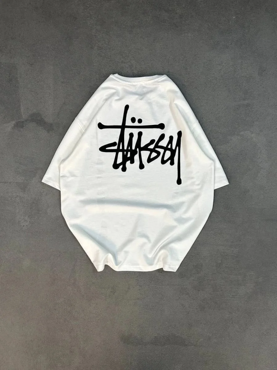 kadın Bisiklet Yaka Baskılı Oversize  Kısa kol T-Shirt - Beyaz