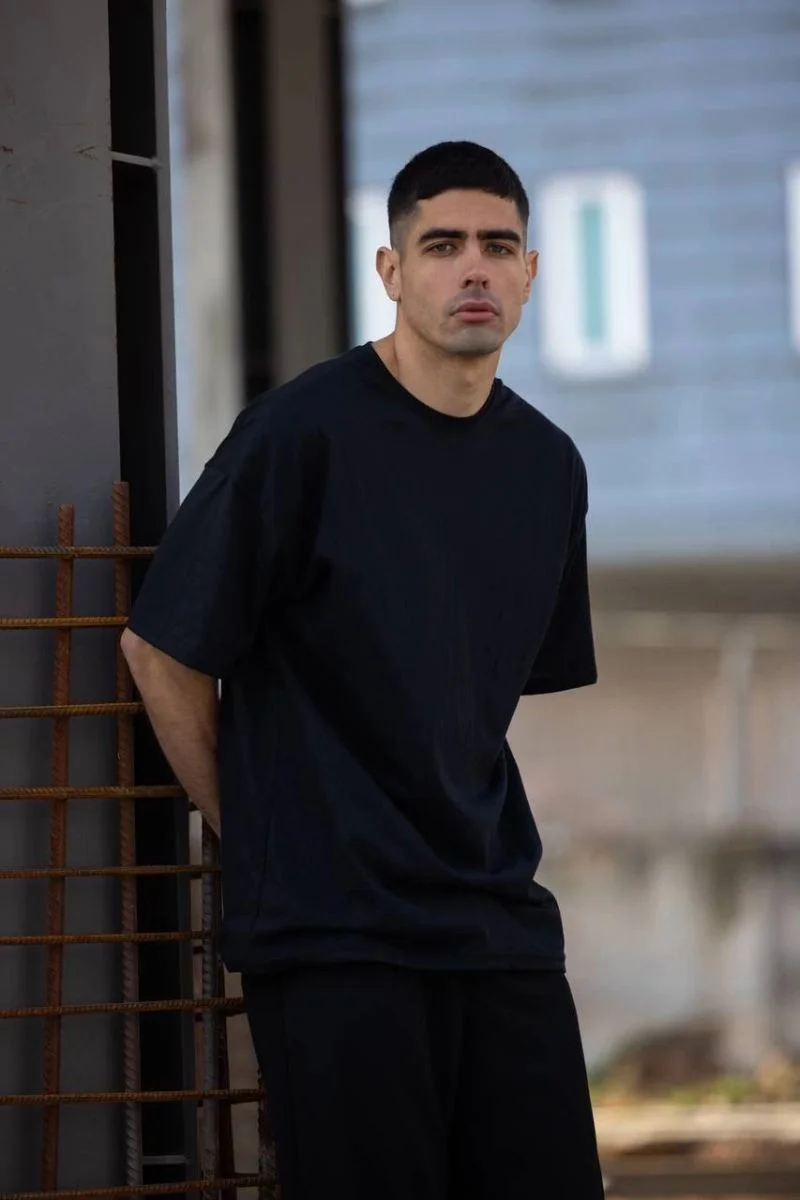Erkek Düz T-Shirt Kısa Kol Bisiklet Yaka Regular Fit Rahat Kalıp Günlük Tişört - Siyah