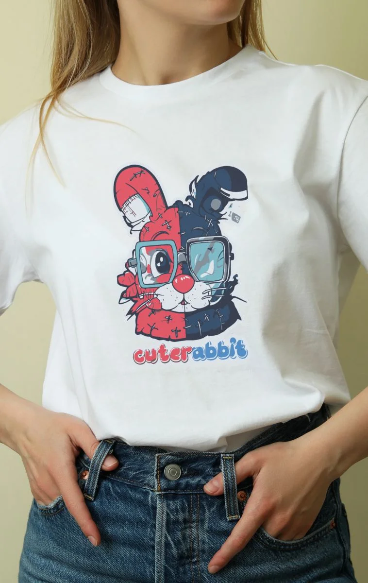 Unisex Oversize 24/1 Penye DTF Baskılı Tişört - DTF159