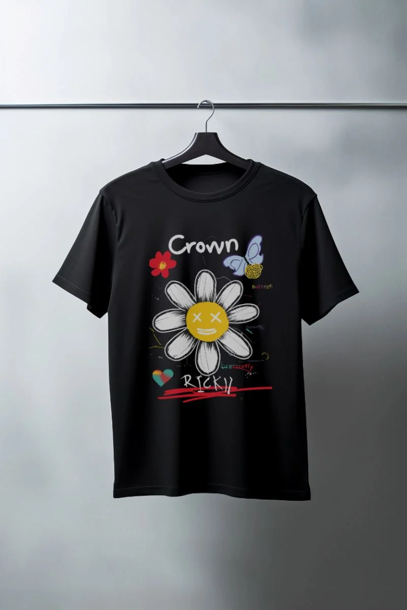 Unisex Oversize 24/1 Penye DTF Baskılı Tişört - DTF164