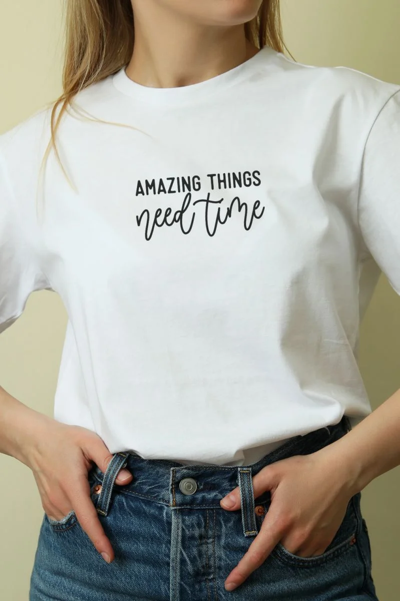 Unisex Oversize 24/1 Penye DTF Baskılı Tişört - DTF196