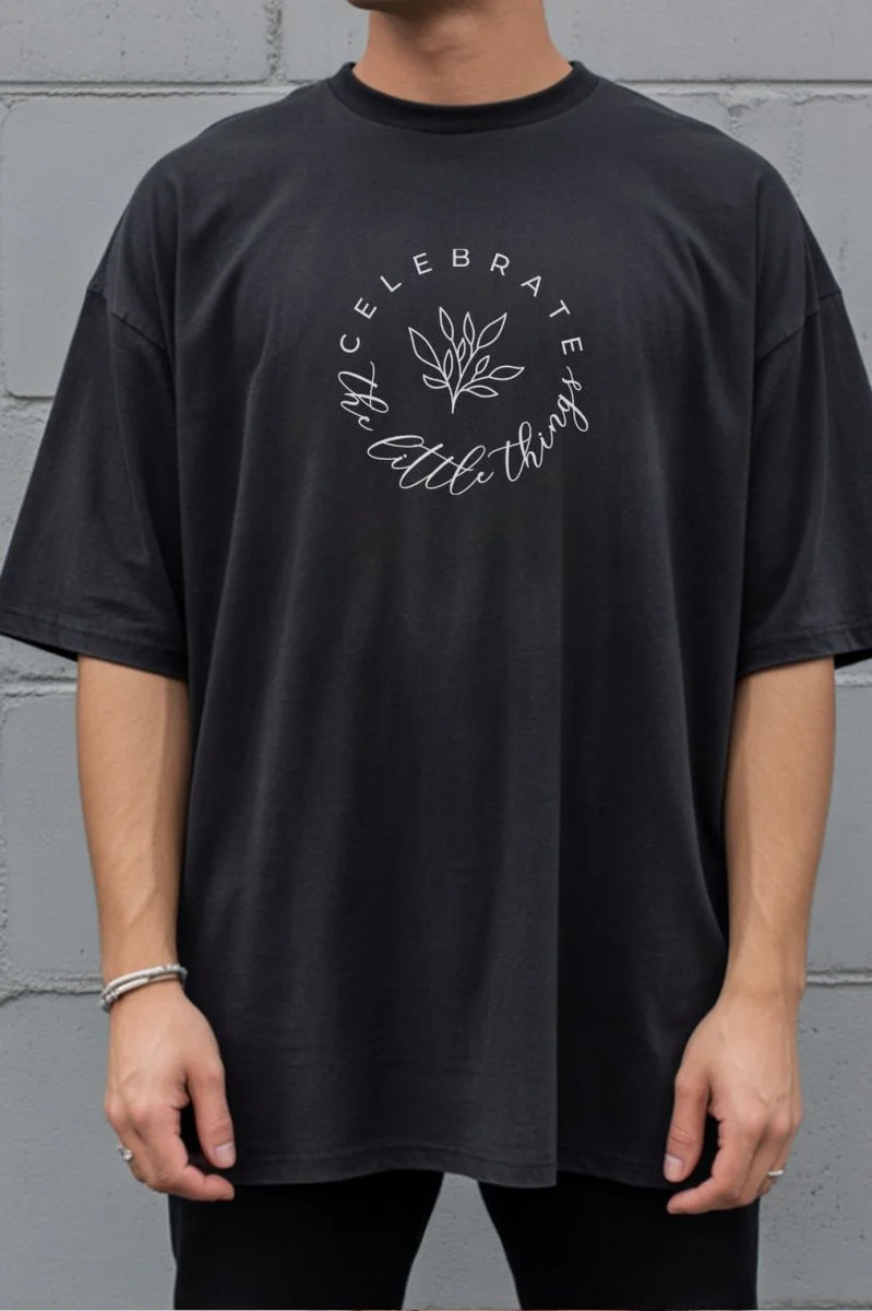 Unisex Oversize 24/1 Penye DTF Baskılı Tişört - DTF282