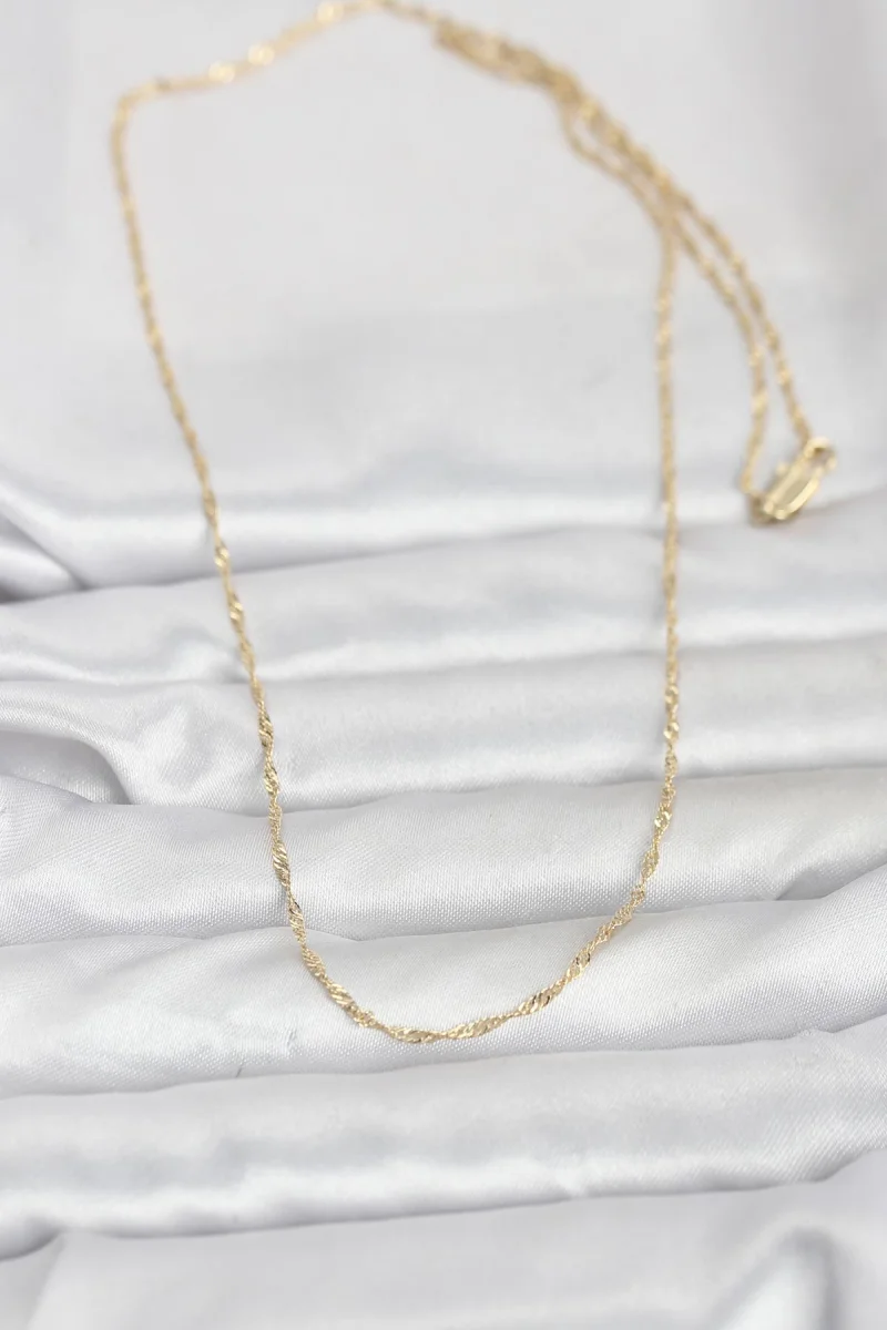 CM 14K Gold Renk Burgu Model 60 cm Kadın Kolye