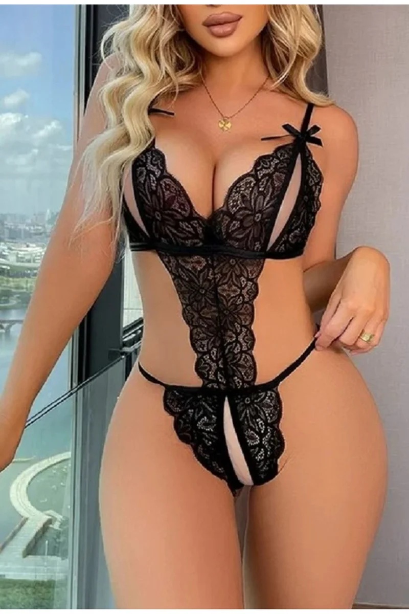 Kadın Özel Bölgesi Açık Dantel Babydoll