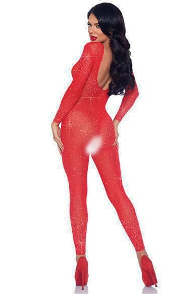 kadın Seksi Özel Bölgesi Açık Fantezi Taşlı Vucut Çorap