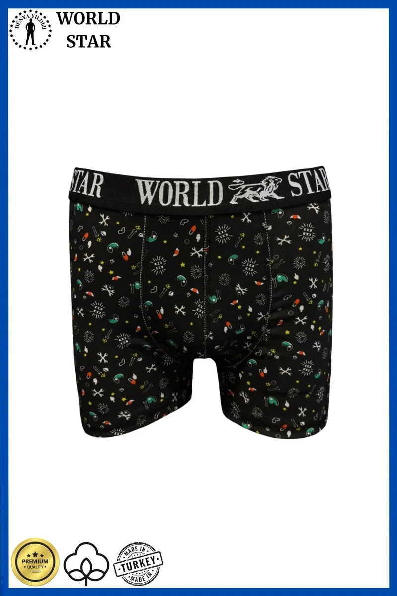 Likralı Pamuklu Renkli Erkek Boxer