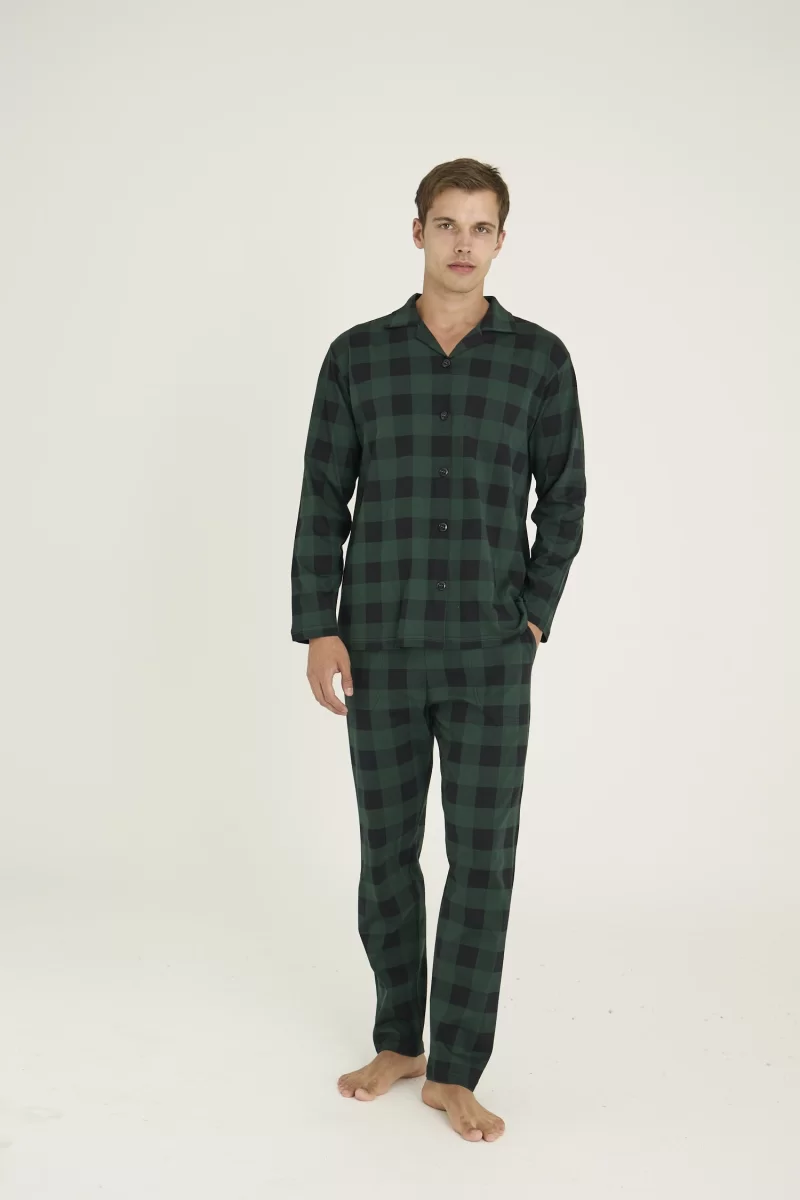 9209 Erkek Apaj Yaka Pijama Takım