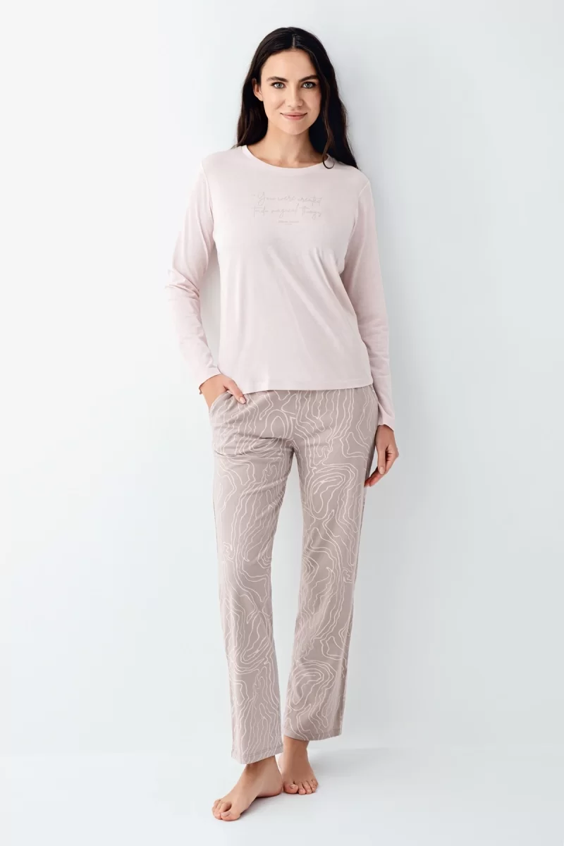 Pierre Cardin 9096-S Kadın Uzun Kol Pijama Takım