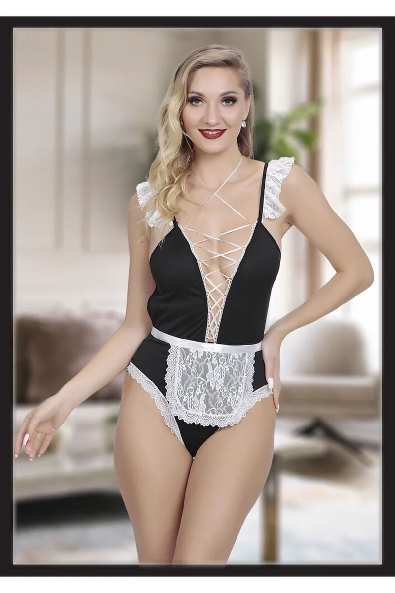 Kadın Seksi Babydoll Hizmetçi Costplay Fantezi Kostüm