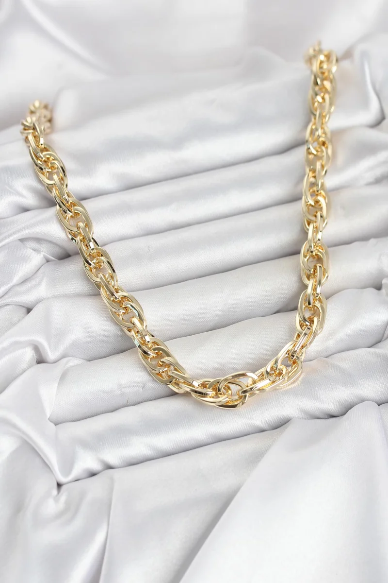 CM Kalın Burgu Model Gold Renk 60 cm Kadın Kolye