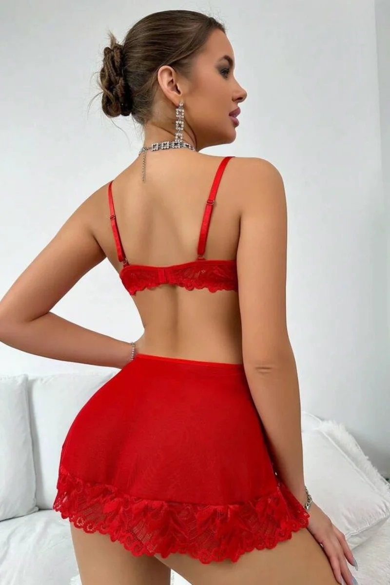 Kırmızı  Valentine's Tasarım Gecelik 68666