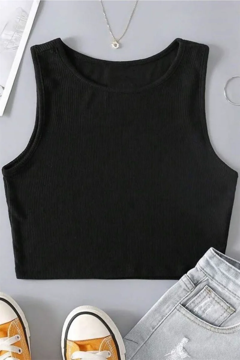 Siyah Kalın Askılı Crop BN6681S