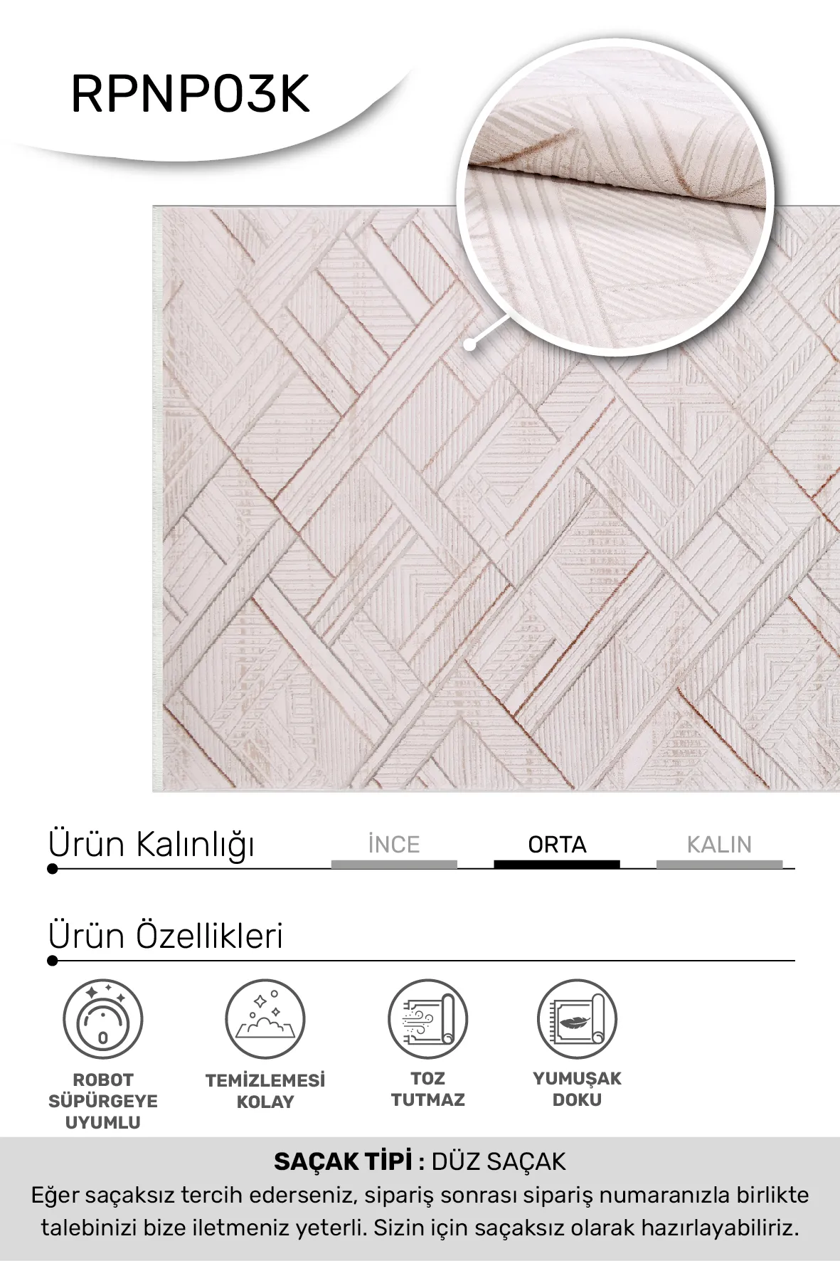 YoudayHomeCollection BONAPARTE Model Halı 80X80