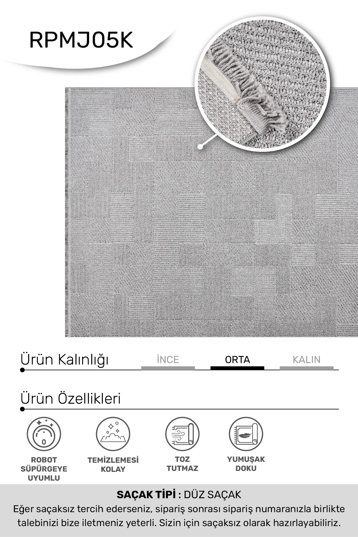 YoudayHomeCollection MARGİN Model Halı 120X350