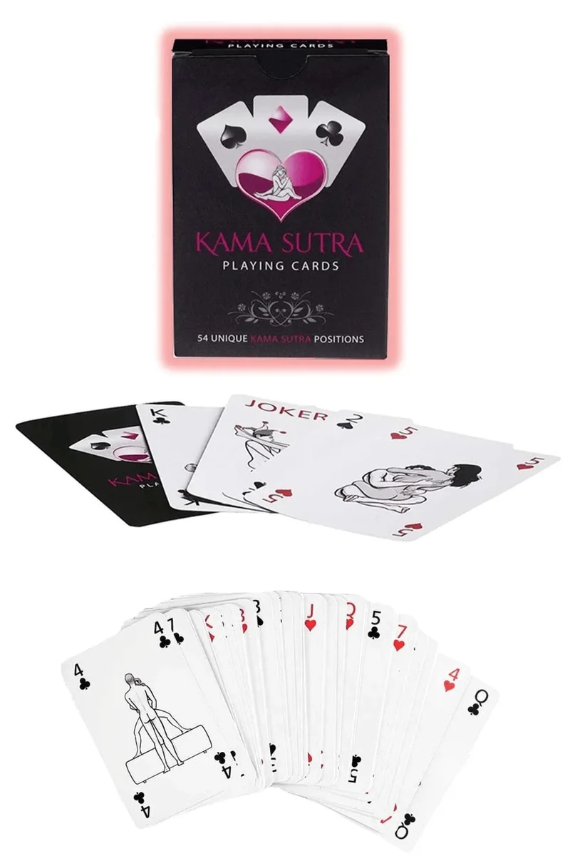Sexy Görselli Oyun Kartı Kama Sutra Tanga Set
