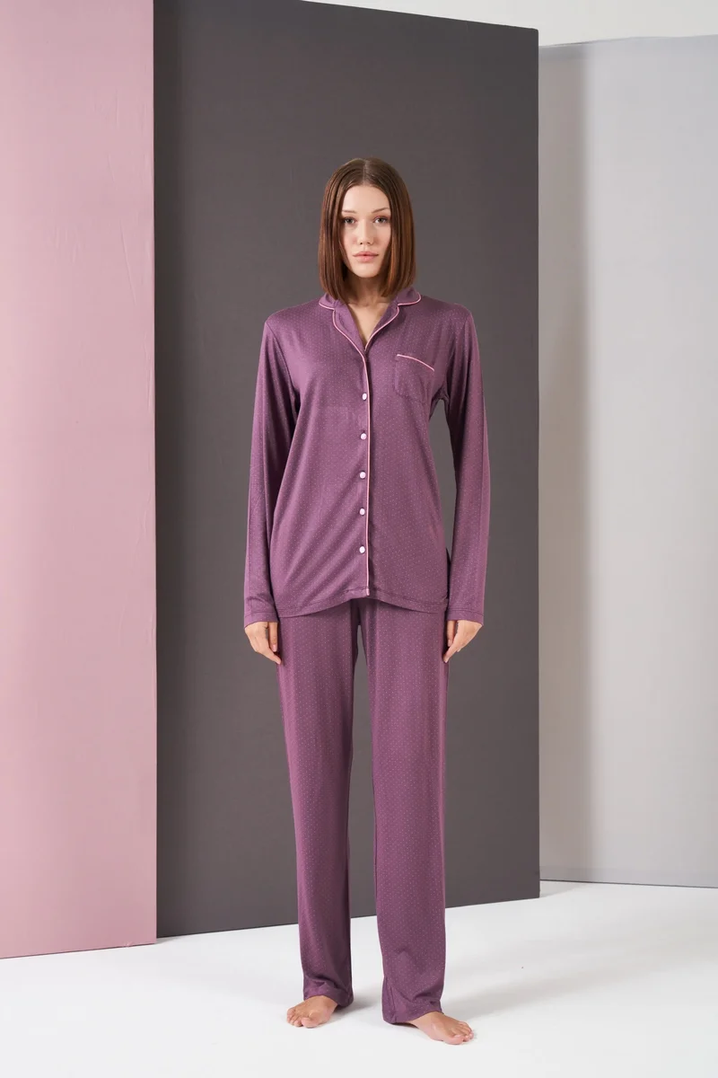 Pjs 26025 Önü Düğmeli Pijama Takımı
